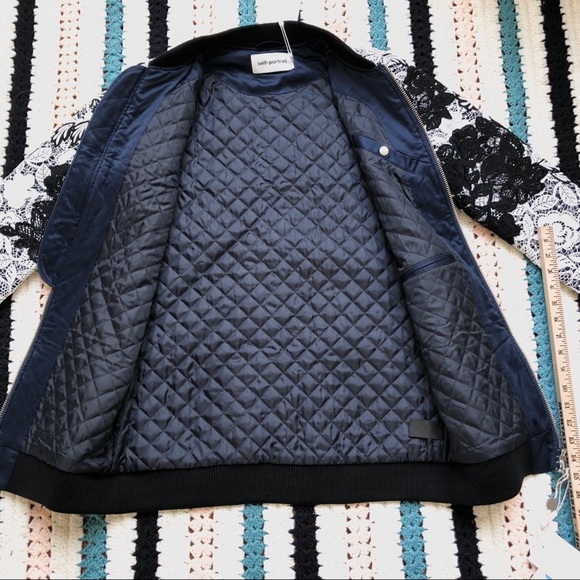 SELF-PORTRAIT Floral Guipure Two-Tone Lace Jacket - Picture 6 of 8